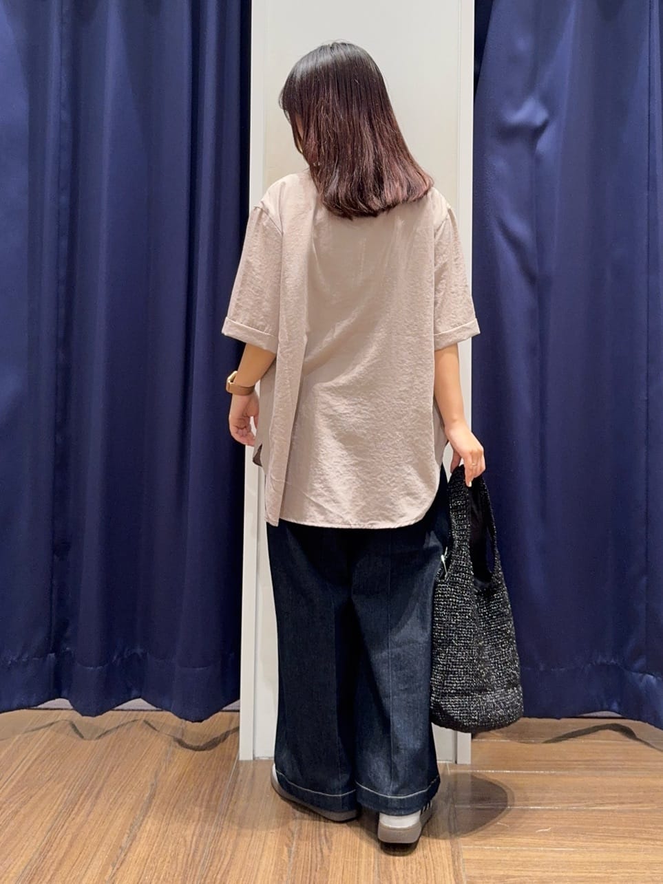 cherryさんの「THE SHOP TK｜◆ダブルポケット5分袖シャツ【体型カバー/洗濯機OK】」を使ったコーディネート