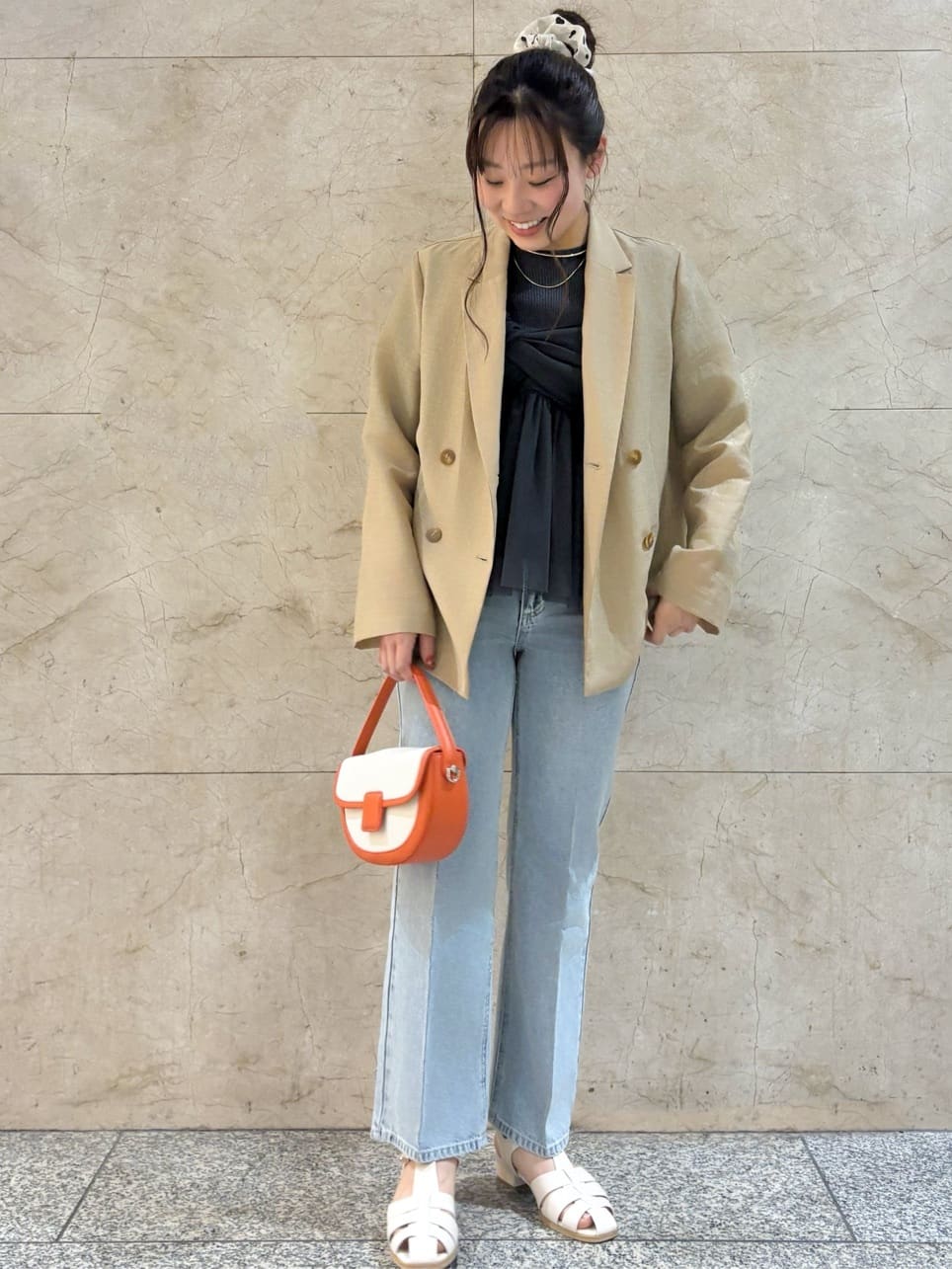 ふらわーさんの「index｜《丈が選べる》ストレートデニムパンツ【洗濯機洗い可】」を使ったコーディネート