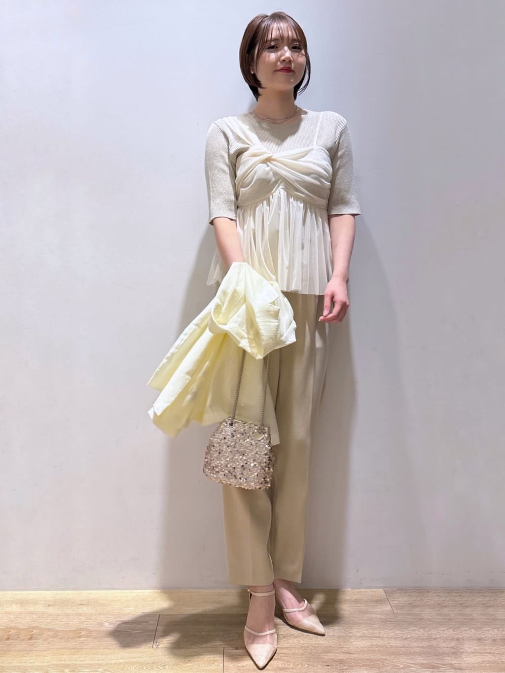 mizukiさんの「index｜麻調シアーダブルブレストテーラードジャケット【洗濯機洗い可】」を使ったコーディネート