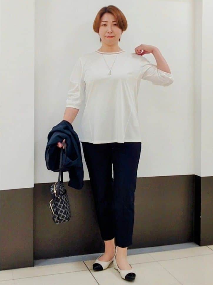 じゅりさんの「Reflect｜◆【マシンウォッシュ可】3WAYシアーシャツブラウス」を使ったコーディネート