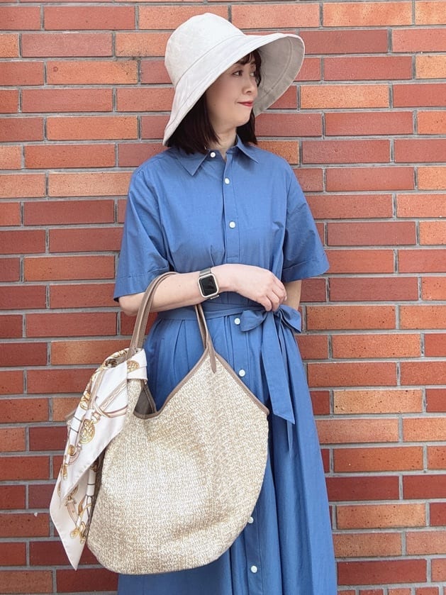 makiさんの「UNTITLED｜【遮熱・UVカット・ウォッシャブル】つば広HAT」を使ったコーディネート