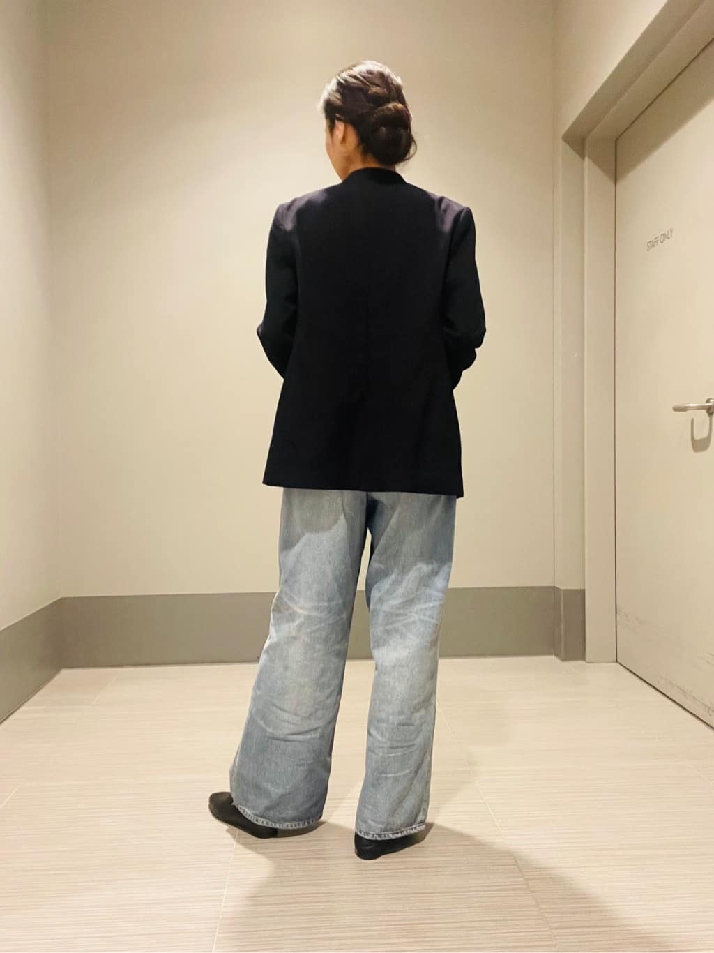 Annさんの「DRESSTERIOR｜ヴィンテージ加工ワイドデニムパンツ」を使ったコーディネート