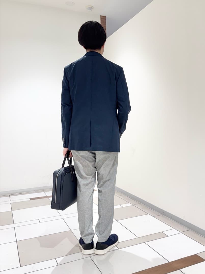 及川さんの「TAKEO KIKUCHI｜【抗菌防臭】COOL DOTS（R）ドビープリント ジャケット」を使ったコーディネート