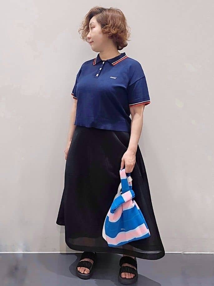 ゆきをさんの「OPAQUE.CLIP｜◆ロゴ刺繍ポロニット【洗濯機洗い可／抗ピル】」を使ったコーディネート