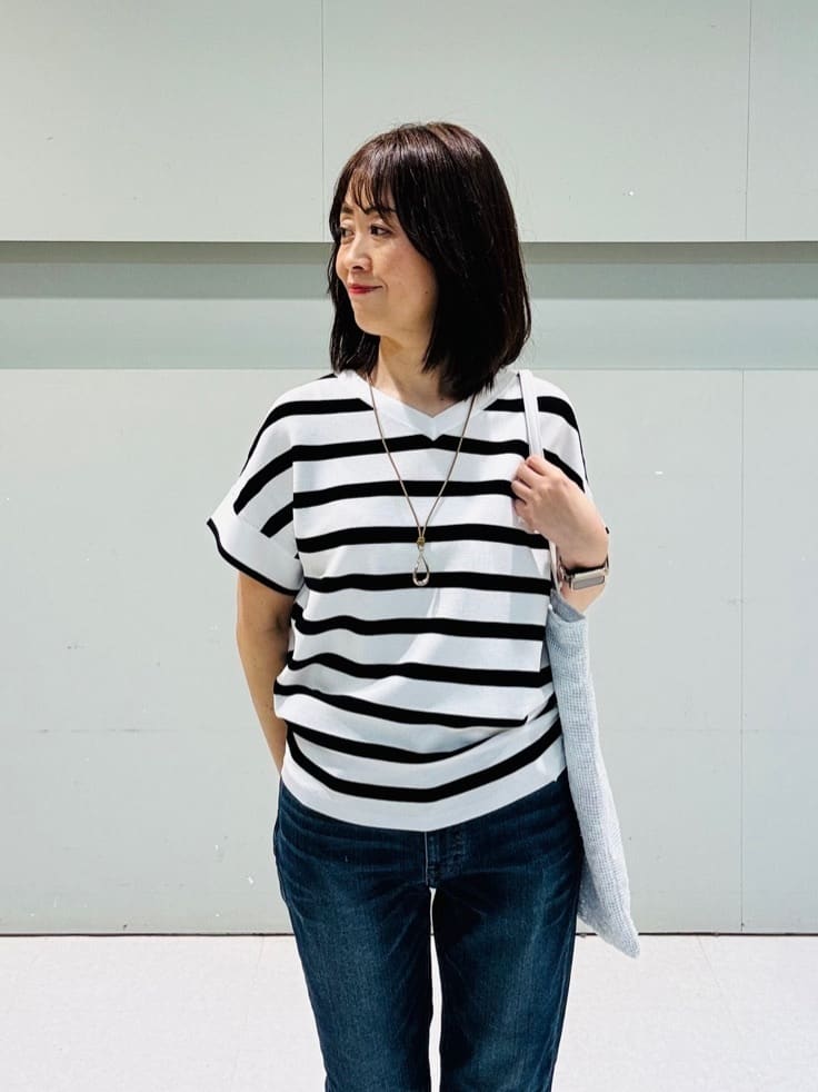 makiさんの「UNTITLED｜【Healthy DENIM&times;UNTITLED】別注 R Mrytle（リマートル）テーパードデニム」を使ったコーディネート