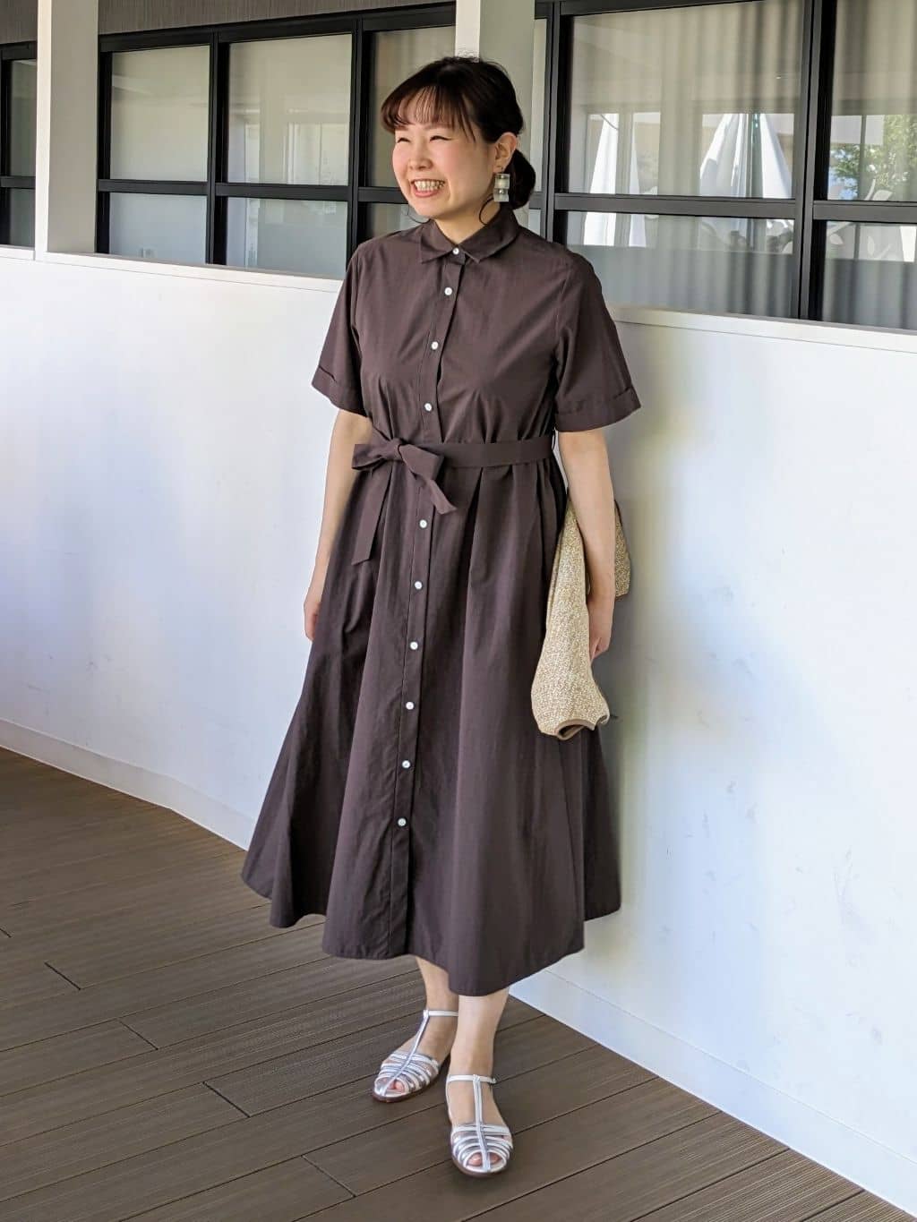 なみきさんの「UNTITLED｜【手洗い／88cm正方形】バイカラーハーネススカーフ」を使ったコーディネート
