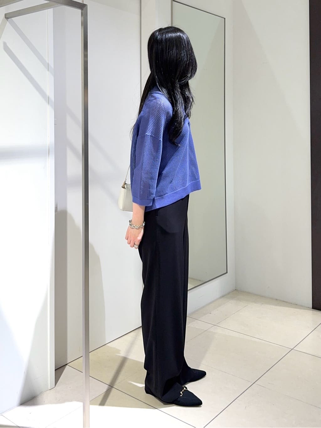 kaoruさんの「UNTITLED｜◆【七分袖/春夏素材】メッシュ衿付きニット」を使ったコーディネート