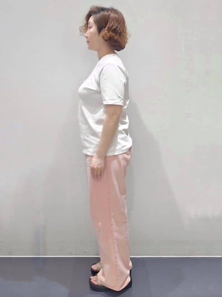 ゆきをさんの「OPAQUE.CLIP｜◆《5色展開／SS-LLサイズ》ベーシックTシャツ【UV／接触冷感／洗濯機洗い可】」を使ったコーディネート