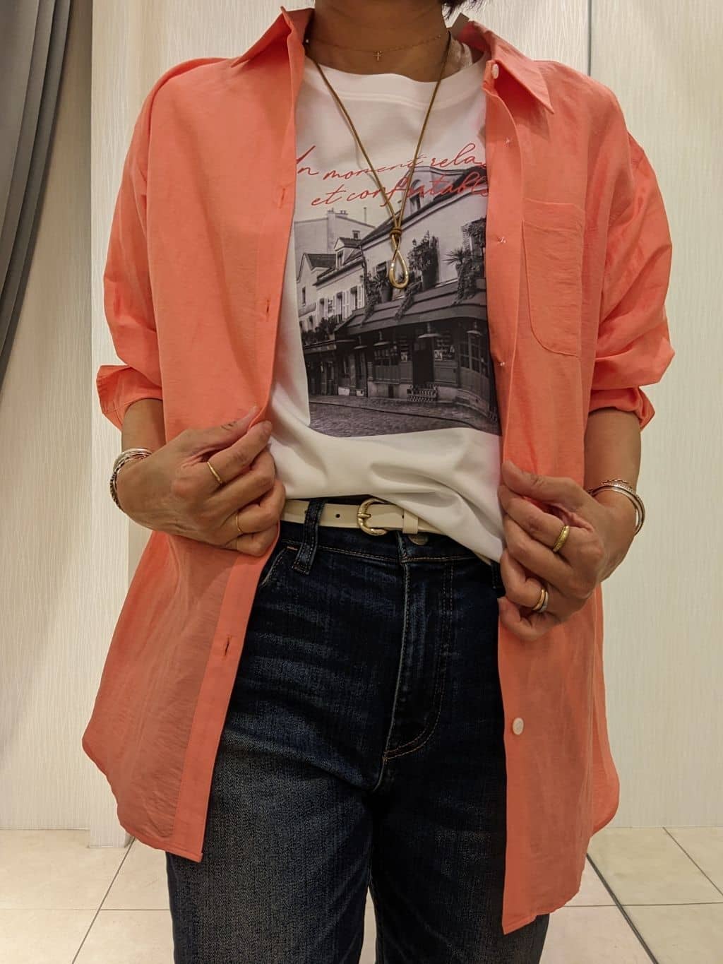 u-macoさんの「UNTITLED｜【Healthy DENIM&times;UNTITLED】別注 R Mrytle（リマートル）テーパードデニム」を使ったコーディネート