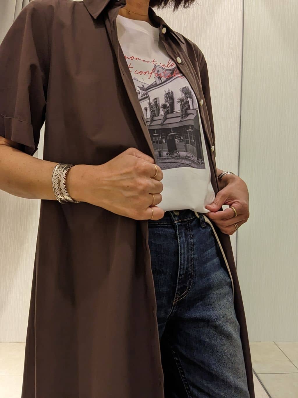 u-macoさんの「UNTITLED｜【Healthy DENIM&times;UNTITLED】別注 R Mrytle（リマートル）テーパードデニム」を使ったコーディネート