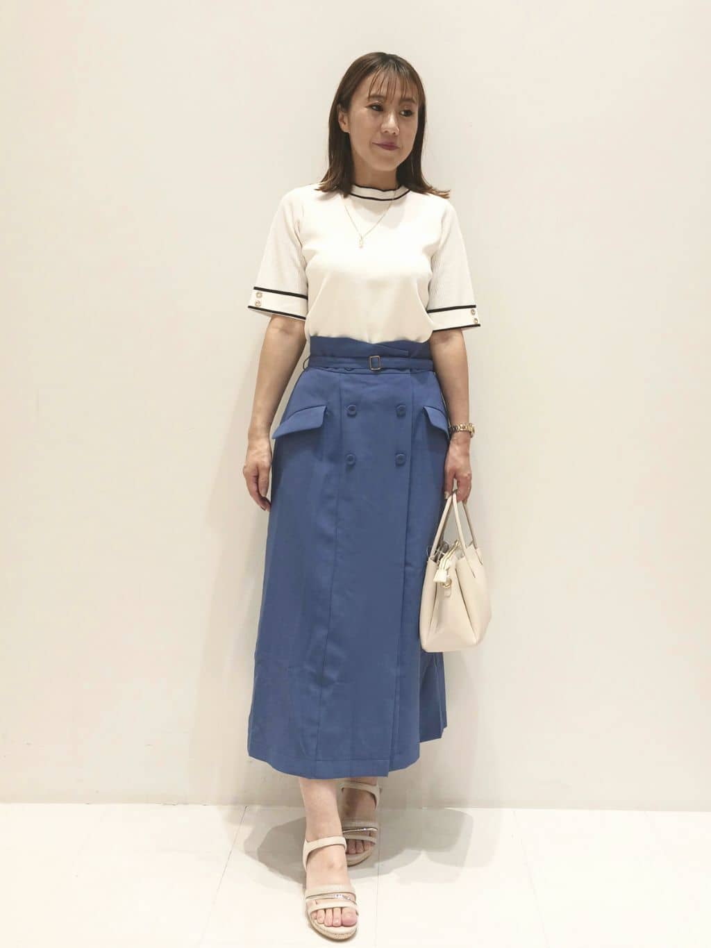 mizueさんの「grove｜◆軽やかに羽織る　リネンライクノーカラーブルゾン」を使ったコーディネート