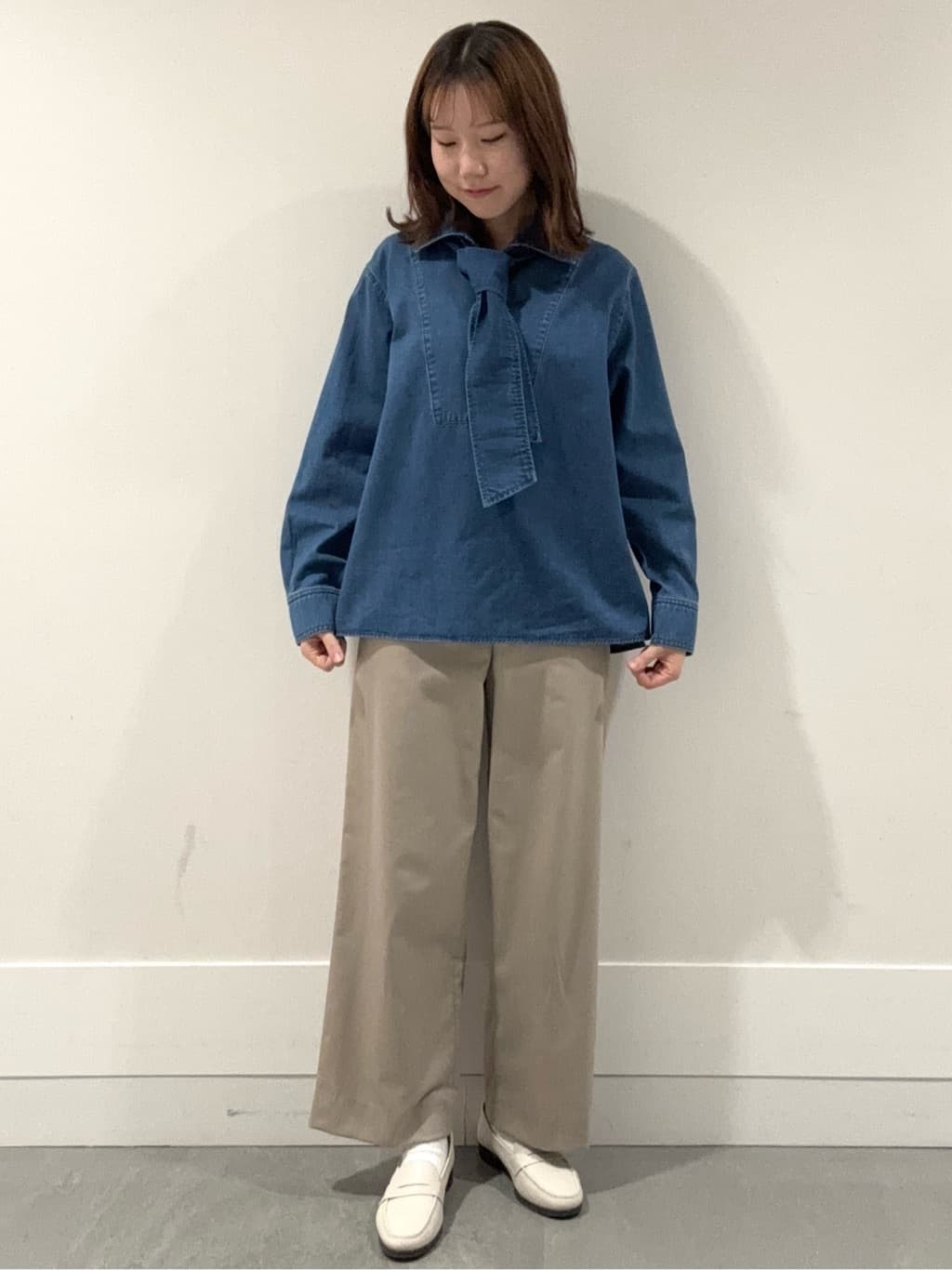 mioさんの「UNTITLED｜◆【後ろウエストゴム/洗える】梳毛調ソフトワイドパンツ」を使ったコーディネート