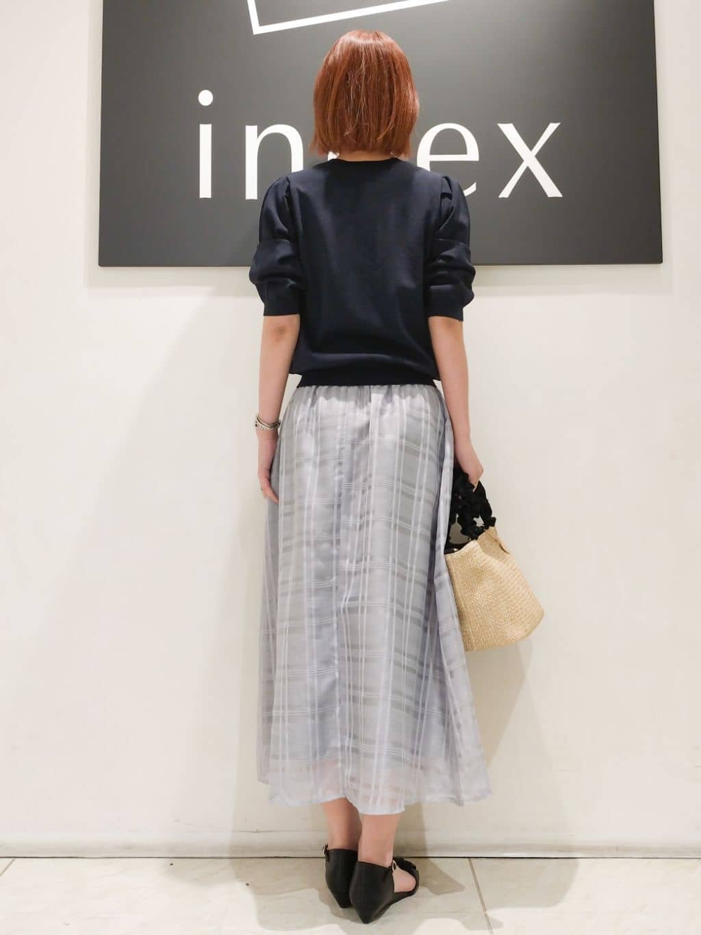 n.さんの「index｜◆《7色展開／XS-LLサイズ》クルーネックデザインスリーブニット【洗濯機洗い可】」を使ったコーディネート