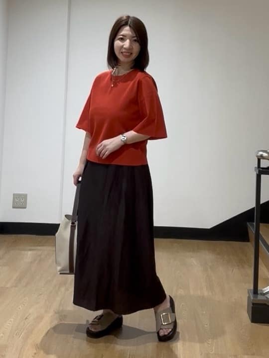 MIKIKOさんの「UNTITLED｜◆【清涼感/二の腕カバー】シアープルオーバーニット」を使ったコーディネート