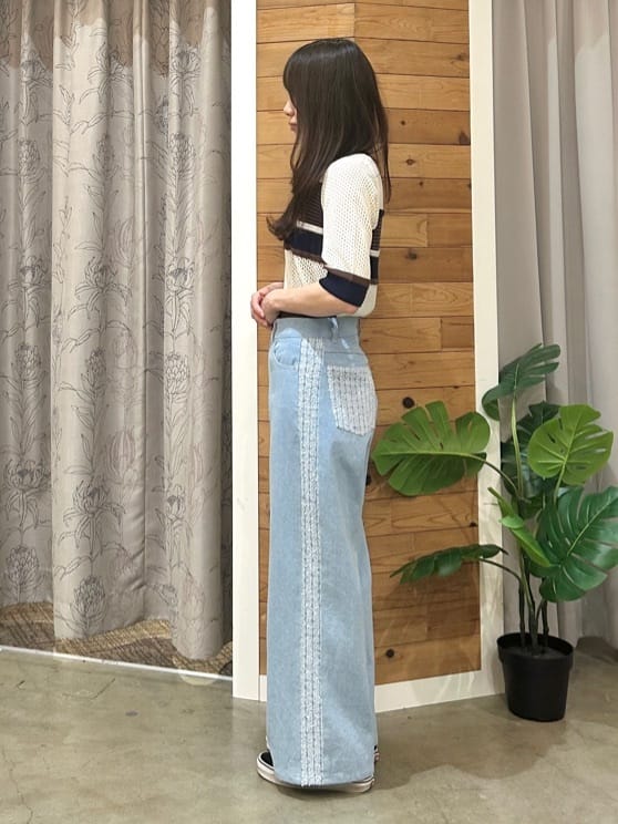 misaさんの「THE SHOP TK｜◆マルチボーダートップス【洗える】」を使ったコーディネート