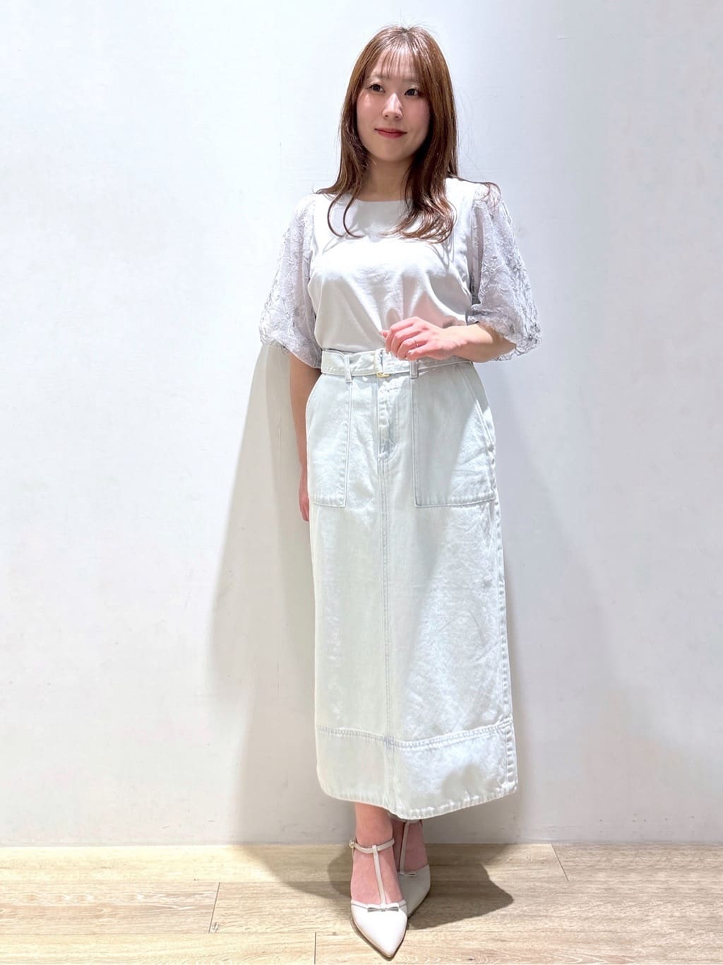 さやかさんの「index｜◆シアーバルーンスリーブトップス【洗濯機洗い可／接触冷感】」を使ったコーディネート