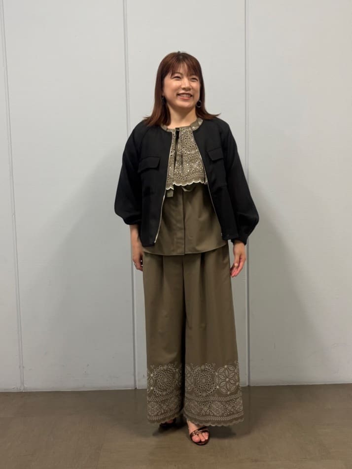 SaKiさんの「UNTITLED｜◆【メッシュ／パフスリーブ】ライトブルゾン」を使ったコーディネート