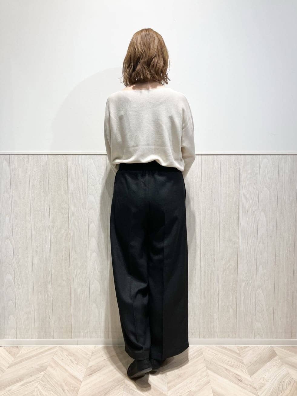 shokoさんの「SHOO･LA･RUE｜◆カジュアルにもきれいめにも ガーター編み 7分袖ドルマンニット」を使ったコーディネート