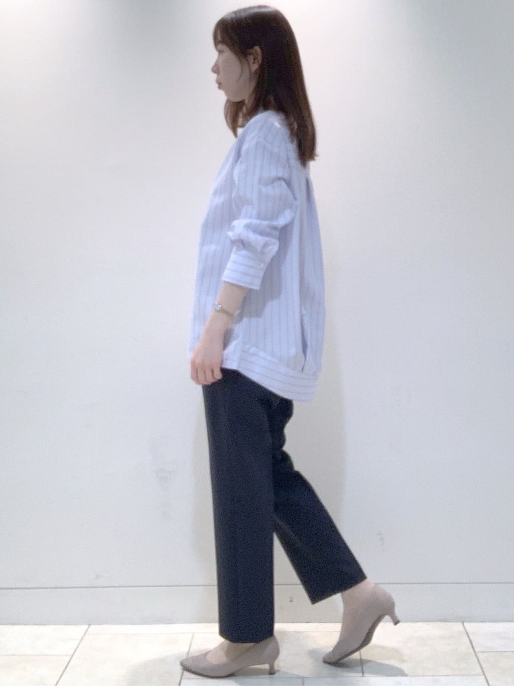 ヤマグチさんの「Reflect｜◆【夏SALE／接触冷感／洗える】ストライプコクーンシルエットシャツ」を使ったコーディネート