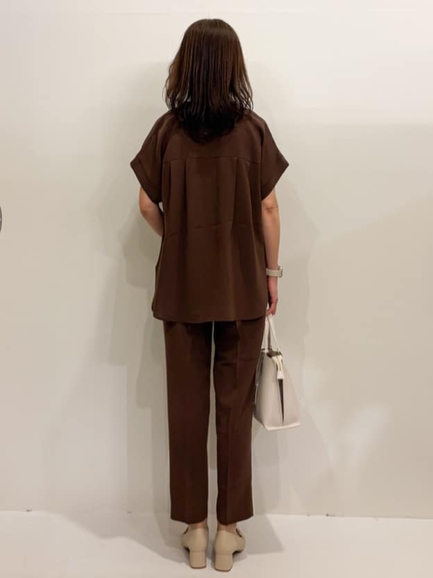 Satoさんの「OPAQUE.CLIP｜《7色展開／SS-LLサイズ》ストレッチスキッパーブラウス／セットアップ対応【洗濯機洗い可／防シワ】」を使ったコーディネート