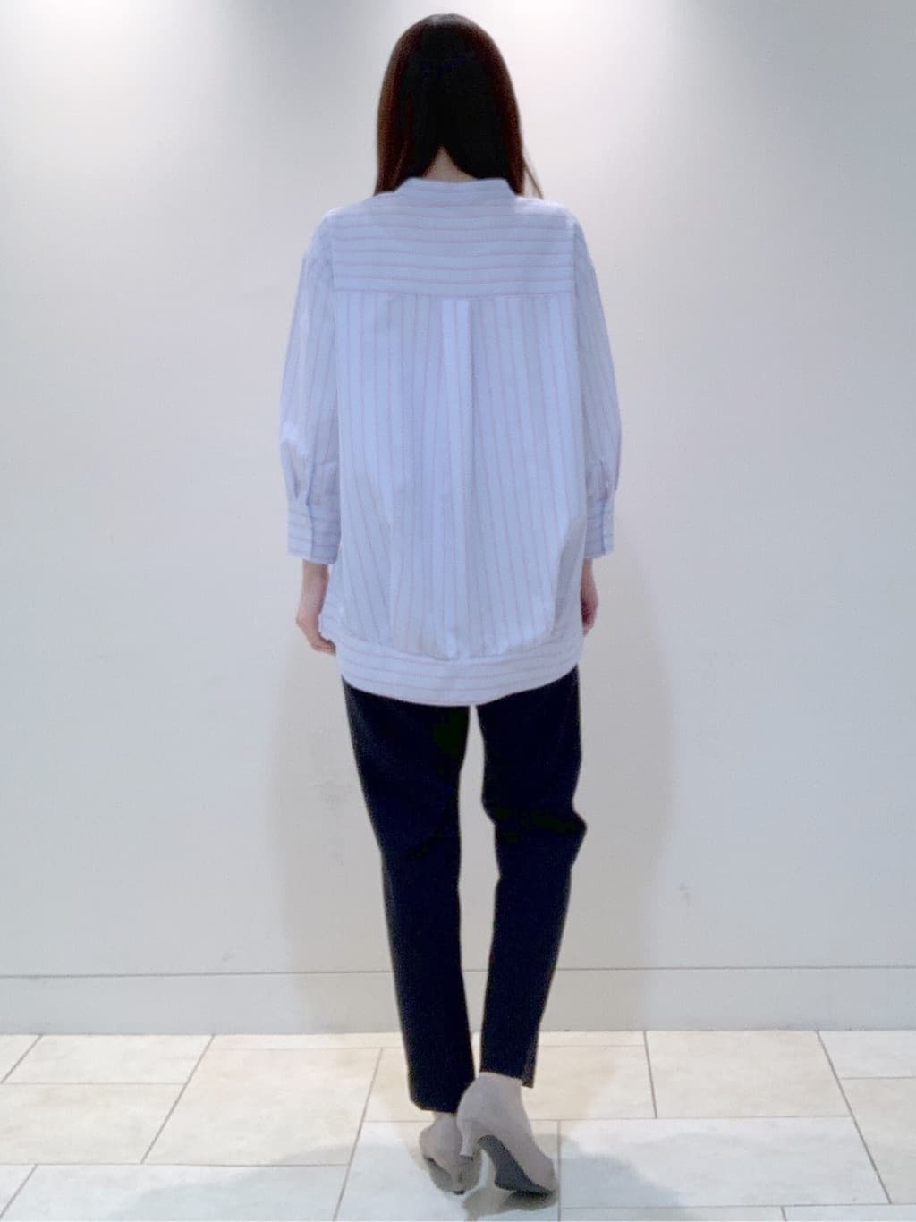 ヤマグチさんの「Reflect｜◆【夏SALE／接触冷感／洗える】ストライプコクーンシルエットシャツ」を使ったコーディネート