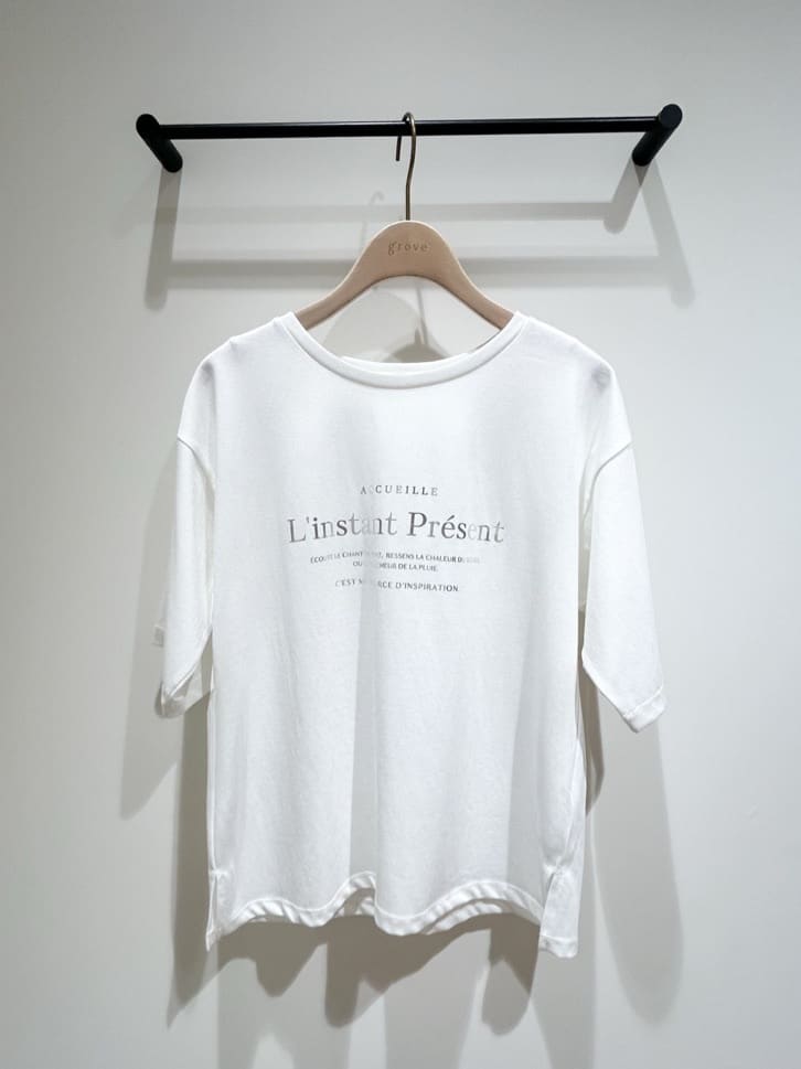 Yumeさんの「grove｜◆五分袖ロゴプリントTシャツ」を使ったコーディネート