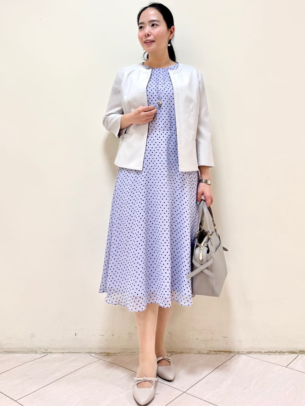 rincoさんの「Reflect｜◆【夏SALE／WEB先行カラーあり／マシンウォッシュ可】コツキ幾何柄ワンピース」を使ったコーディネート