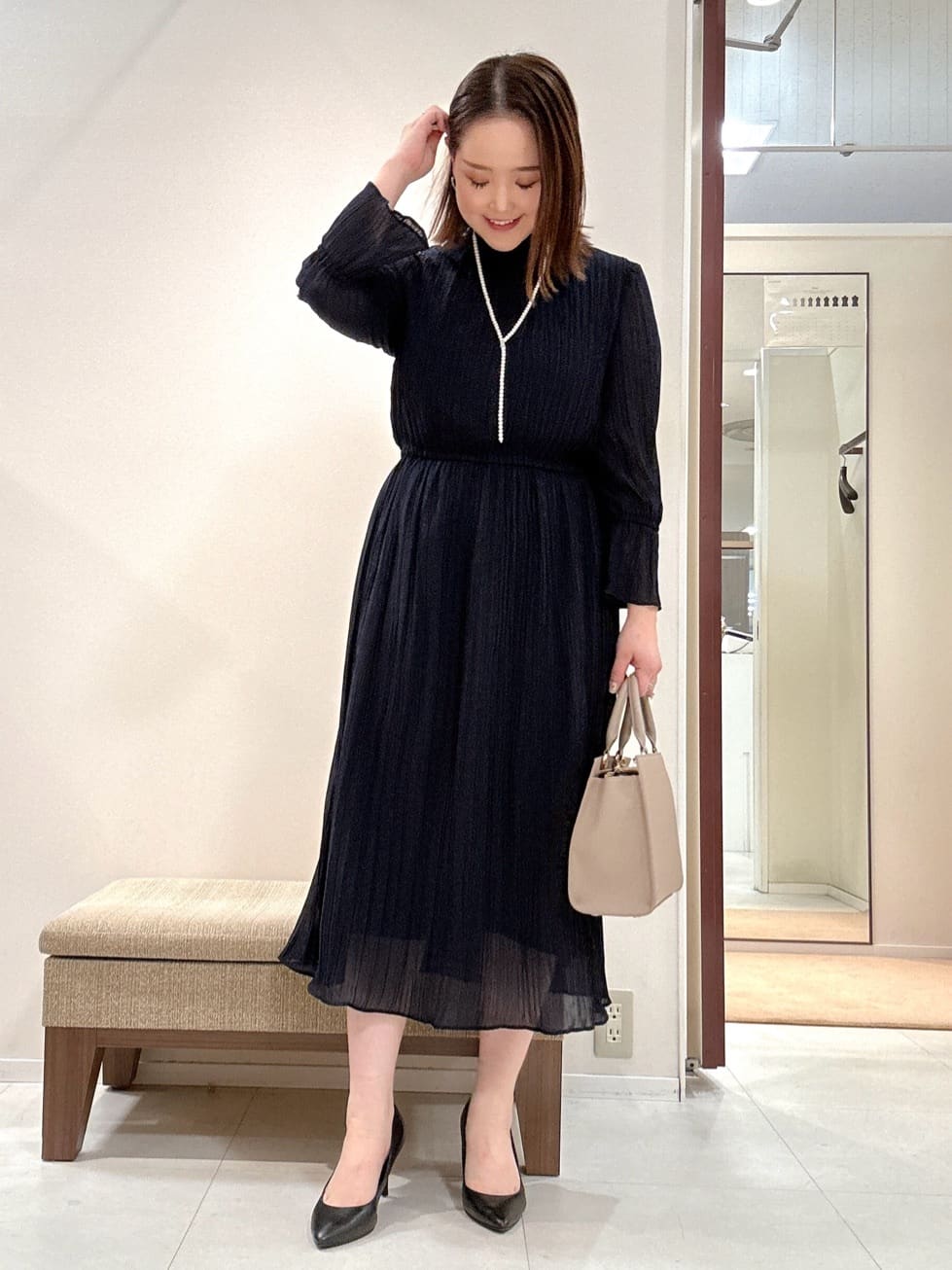YUIさんの「UNTITLED｜【セレモニー】パール調フリークリップネックレス」を使ったコーディネート