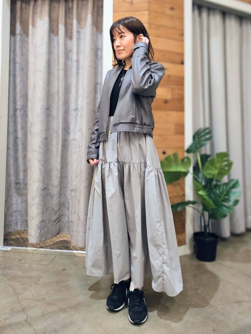  E.Yさんの「THE SHOP TK｜◆ノーカラーブルゾン」を使ったコーディネート