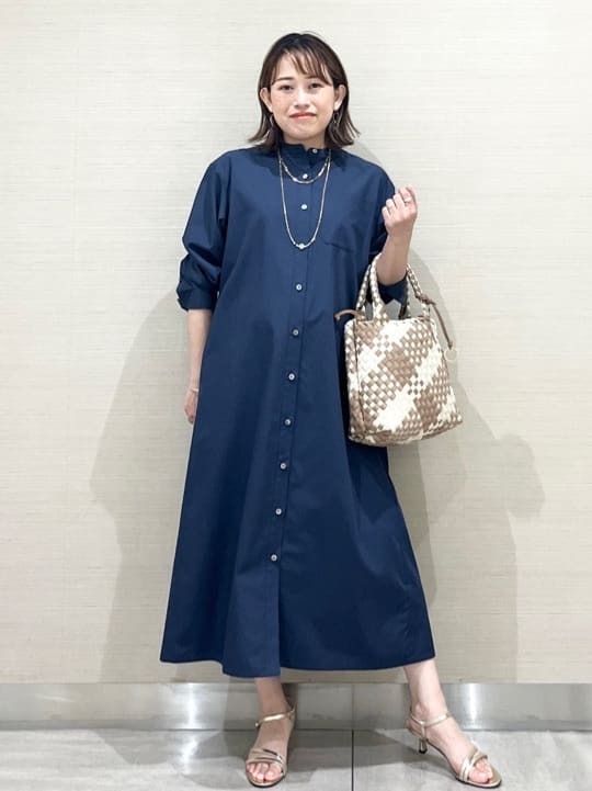 なつよさんの「UNTITLED｜◆バンドカラーシャツワンピース」を使ったコーディネート