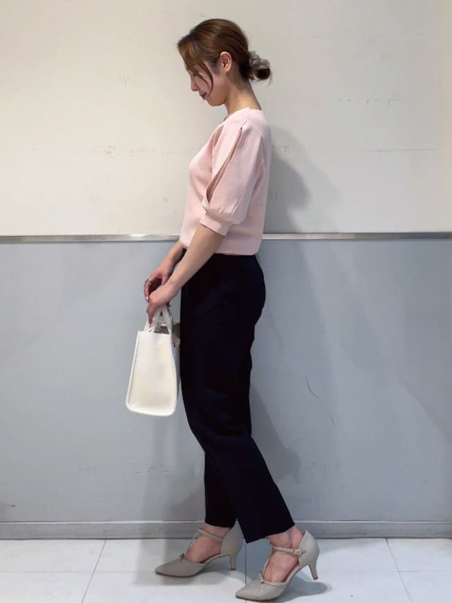 ミーさんの「index｜《6色展開／XS-LLサイズ》ドライタッチ デザインスリーブニット【洗濯機洗い可／接触冷感／抗ピル】」を使ったコーディネート