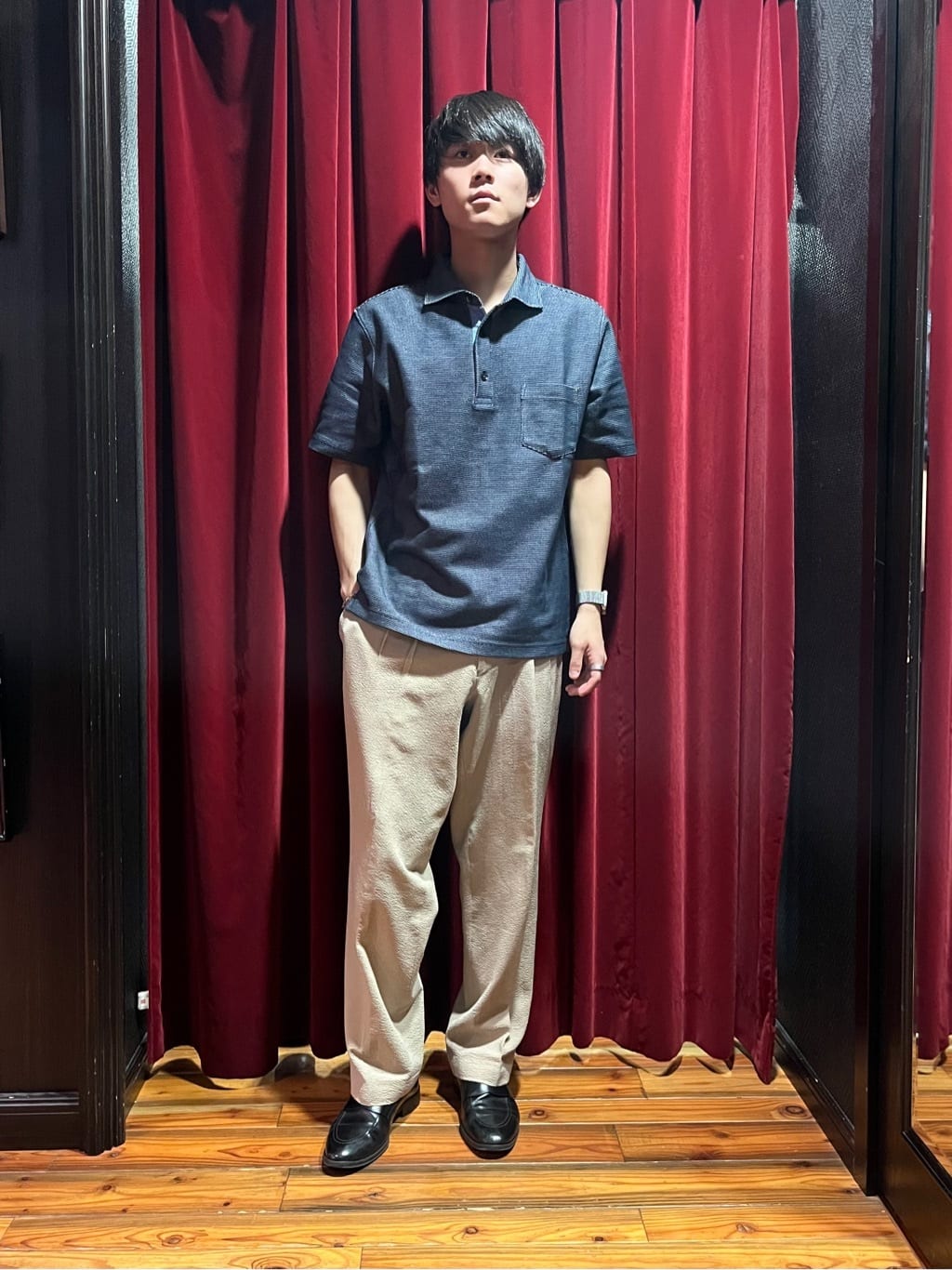 うっちーさんの「TAKEO KIKUCHI｜【抗菌防臭／9色5サイズ展開】ハニカムメランジ ポロシャツ」を使ったコーディネート