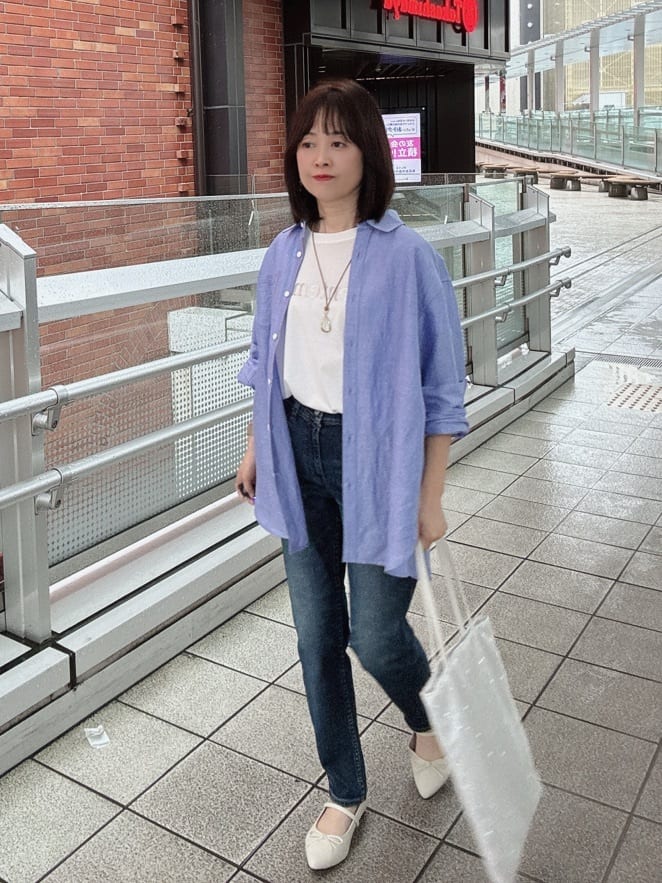 makiさんの「UNTITLED｜【Healthy DENIM&times;UNTITLED】別注 R Mrytle（リマートル）テーパードデニム」を使ったコーディネート