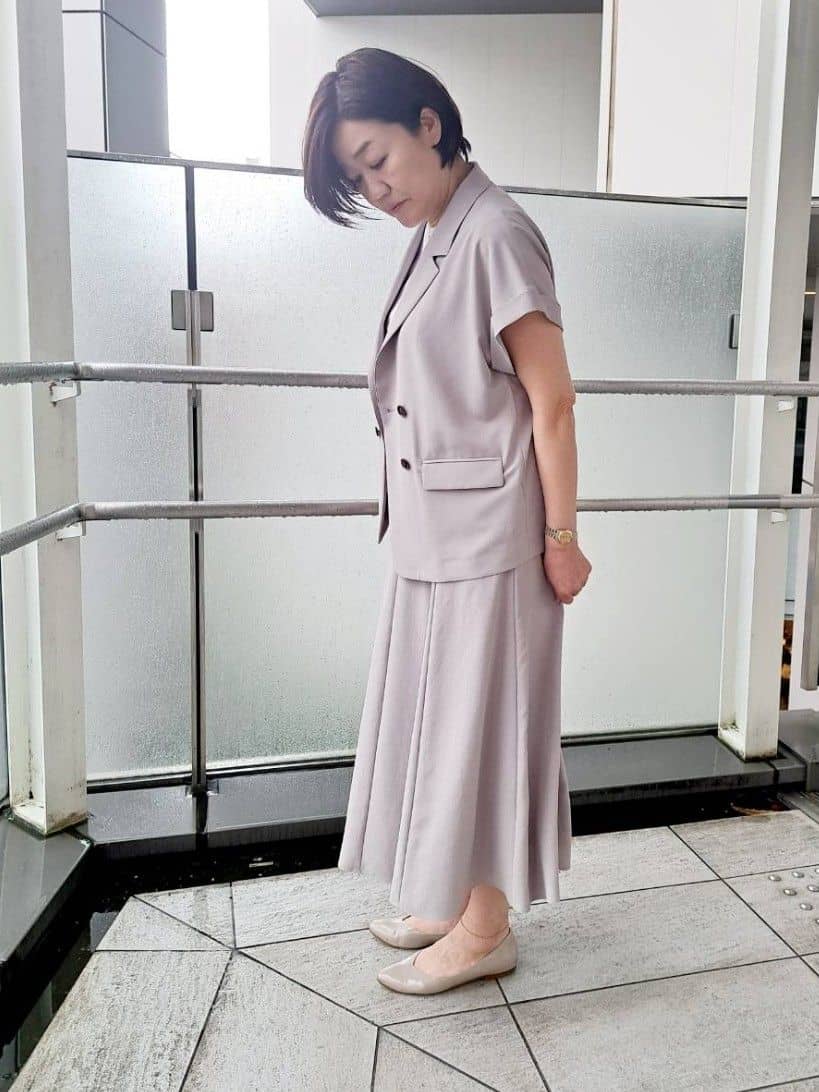 姉さんさんの「UNTITLED｜◆【セットアップ可能/接触冷感/イージーケア】リラクミスト　ハーフスリーブジャケット」を使ったコーディネート