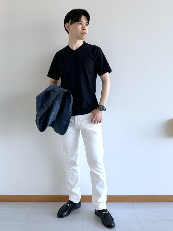 イッシーさんの「TAKEO KIKUCHI｜【抗菌防臭】COOL DOTS（R）ドビープリント ジャケット」を使ったコーディネート