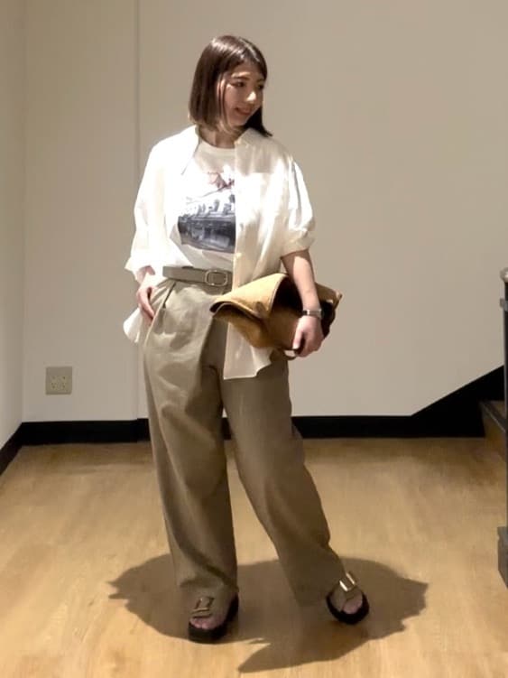 MIKIKOさんの「UNTITLED｜◆【セットアップ可能】フロントラップ ワイドパンツ」を使ったコーディネート