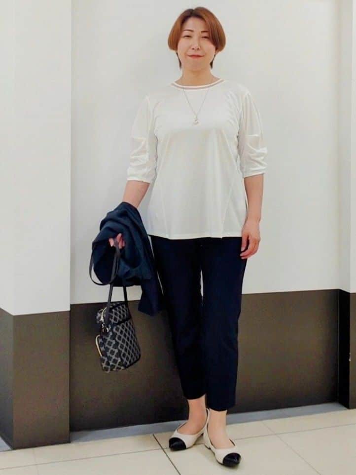 じゅりさんの「Reflect｜◆【マシンウォッシュ可】3WAYシアーシャツブラウス」を使ったコーディネート