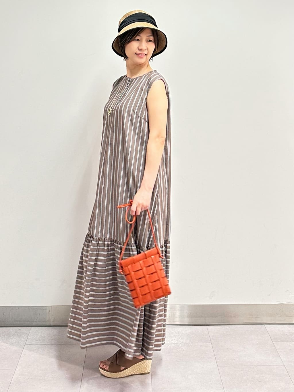 みなこさんの「UNTITLED｜【接触冷感】ドレープリボンHAT」を使ったコーディネート