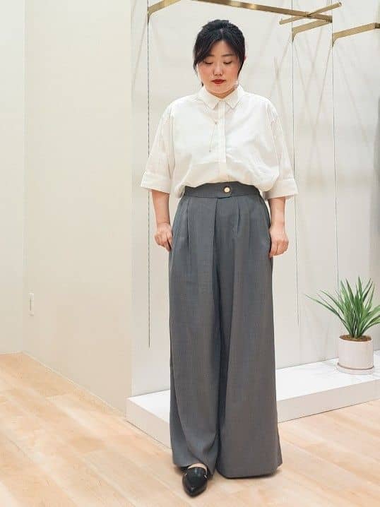 ふるさんの「grove｜メタルパーツローファーパンプス【晴雨兼用】」を使ったコーディネート