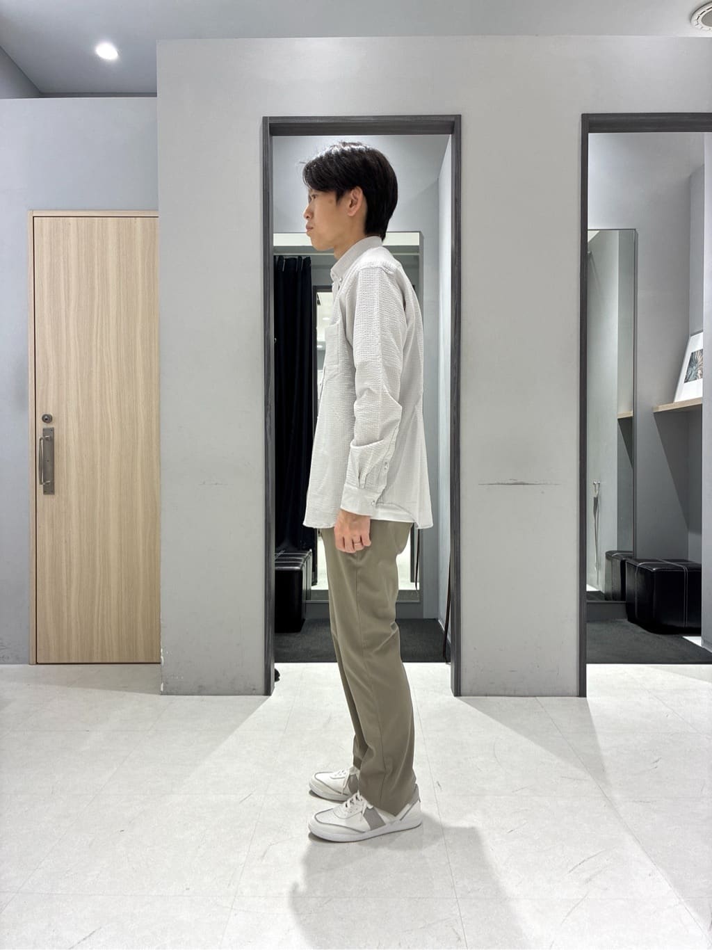 わいずみさんの「TAKEO KIKUCHI｜【抗菌防臭/シーズンレス】シアサッカー ジャージシャツ」を使ったコーディネート