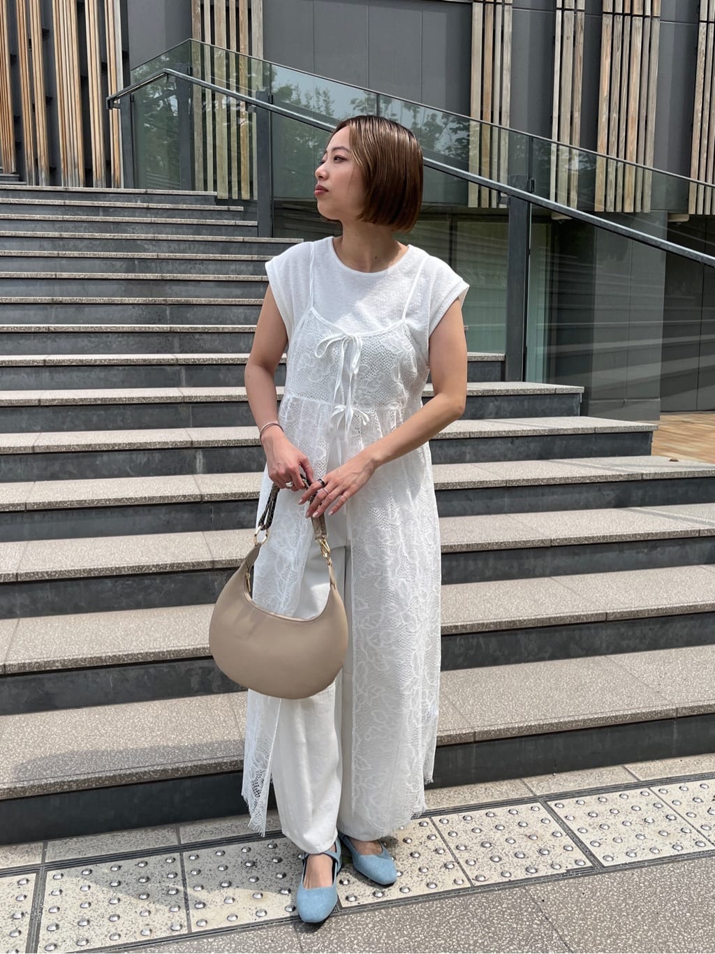 Harukaさんの「INDIVI｜ハイウエストカーブデニム」を使ったコーディネート