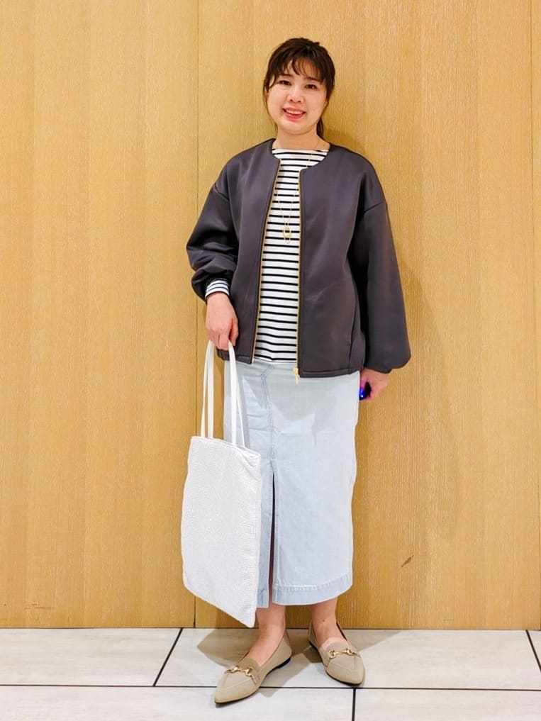 CHISATOさんの「UNTITLED｜◆【洗える/春の軽羽織り】ダンボール ノーカラーブルゾン」を使ったコーディネート