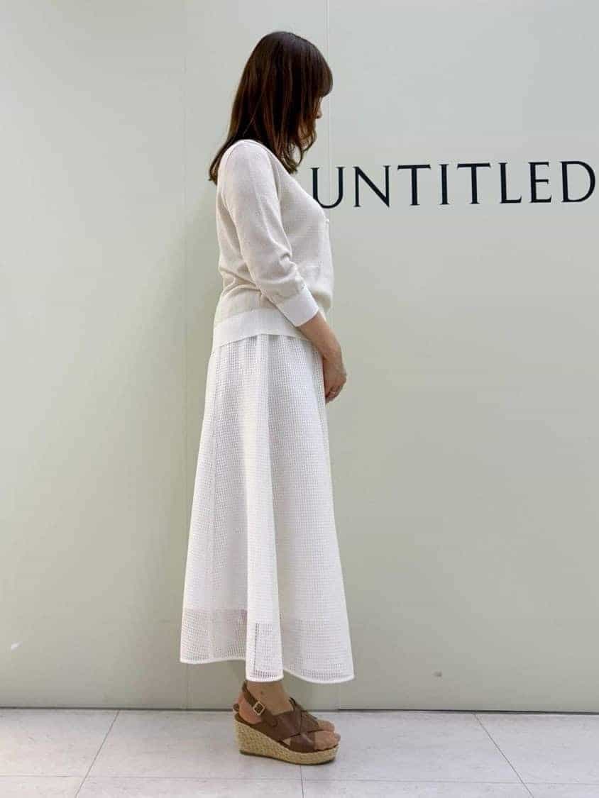 Sakaiさんの「UNTITLED｜◆【配色カラー/アンサンブル可能】きれいめ七分袖ニット」を使ったコーディネート