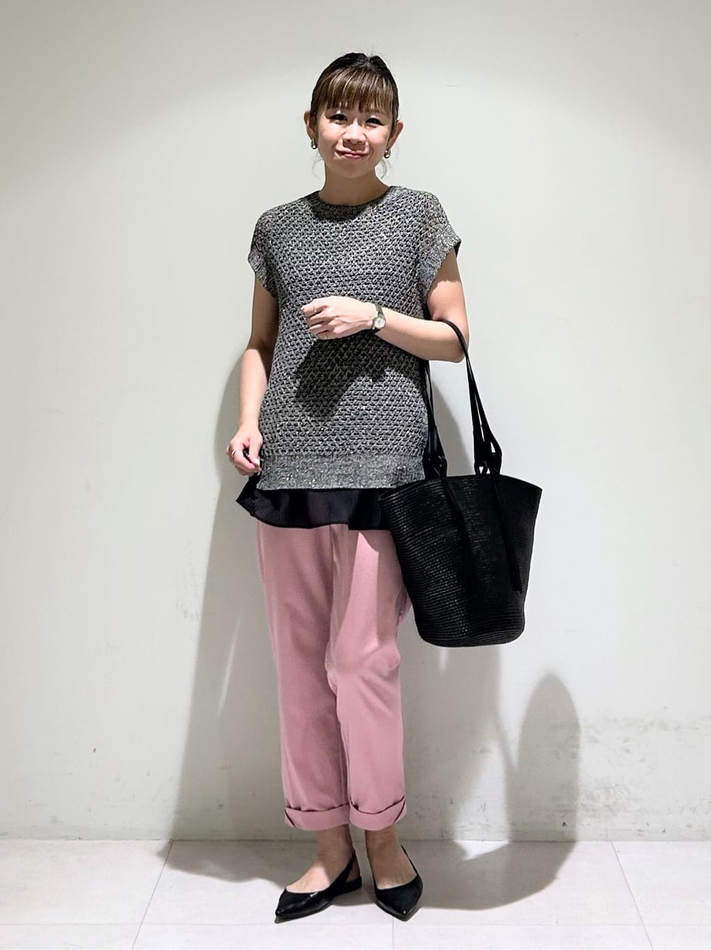 tsuyuさんの「INDIVI｜【洗える／レイヤードにも活躍】ペプラムインナートップス」を使ったコーディネート