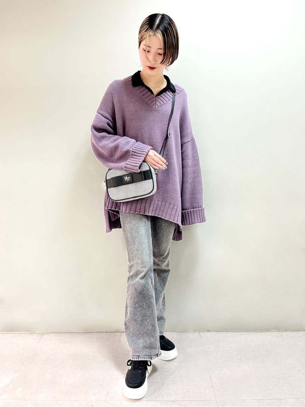 myさんの「ESPERANZA｜キルティングリボンショルダーバッグ」を使ったコーディネート