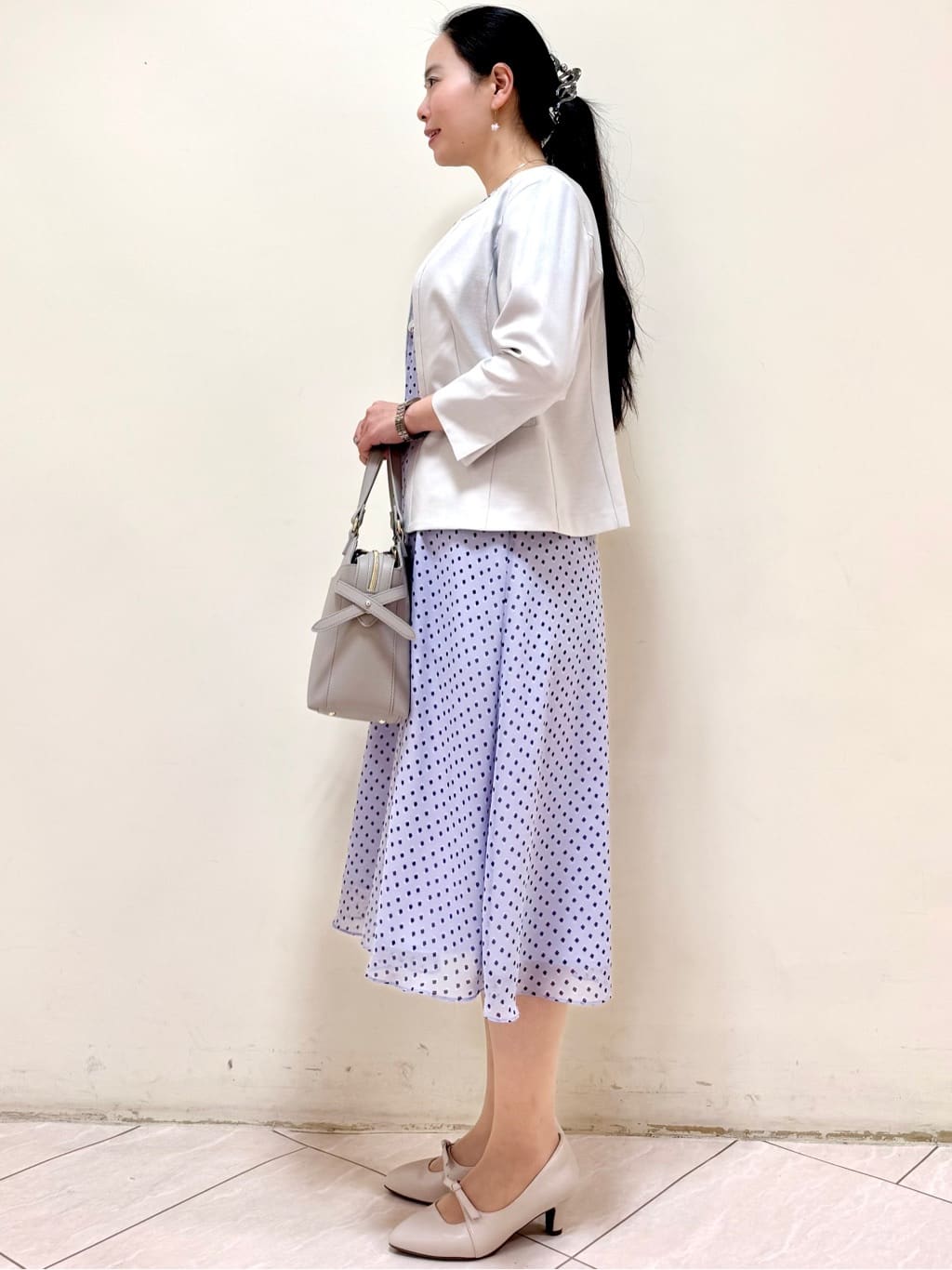 rincoさんの「Reflect｜◆【夏SALE／WEB先行カラーあり／マシンウォッシュ可】コツキ幾何柄ワンピース」を使ったコーディネート