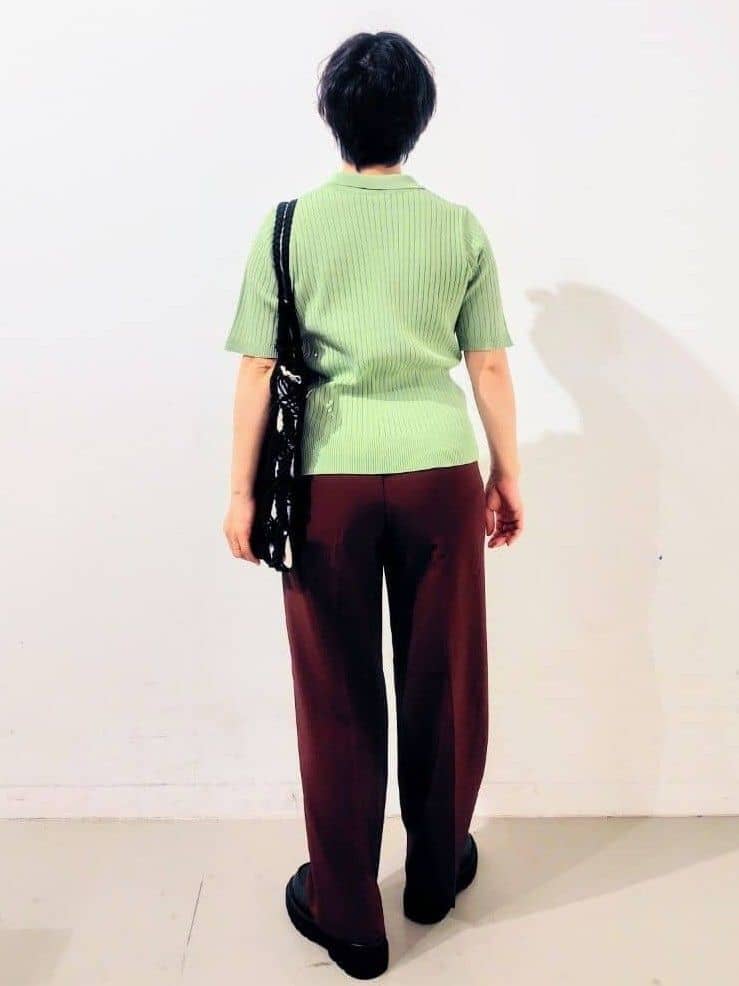 kodamaさんの「THE SHOP TK｜◆リブニットポロシャツ【洗濯機OK】」を使ったコーディネート
