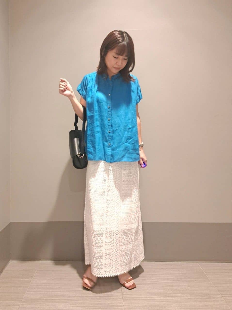 Takahashiさんの「DRESSTERIOR｜◆【後ろウエストゴム】オーガニックコットンブレンドレーススカート」を使ったコーディネート