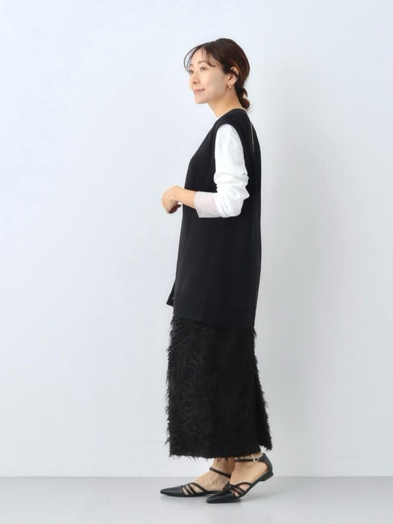 YUさんの「INDIVI｜◆【洗える】袖＆裾 シアーデザイントップス」を使ったコーディネート