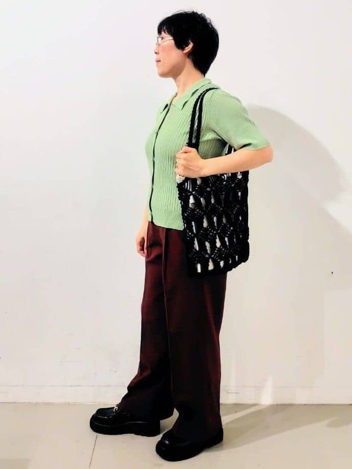 kodamaさんの「THE SHOP TK｜◆リブニットポロシャツ【洗濯機OK】」を使ったコーディネート